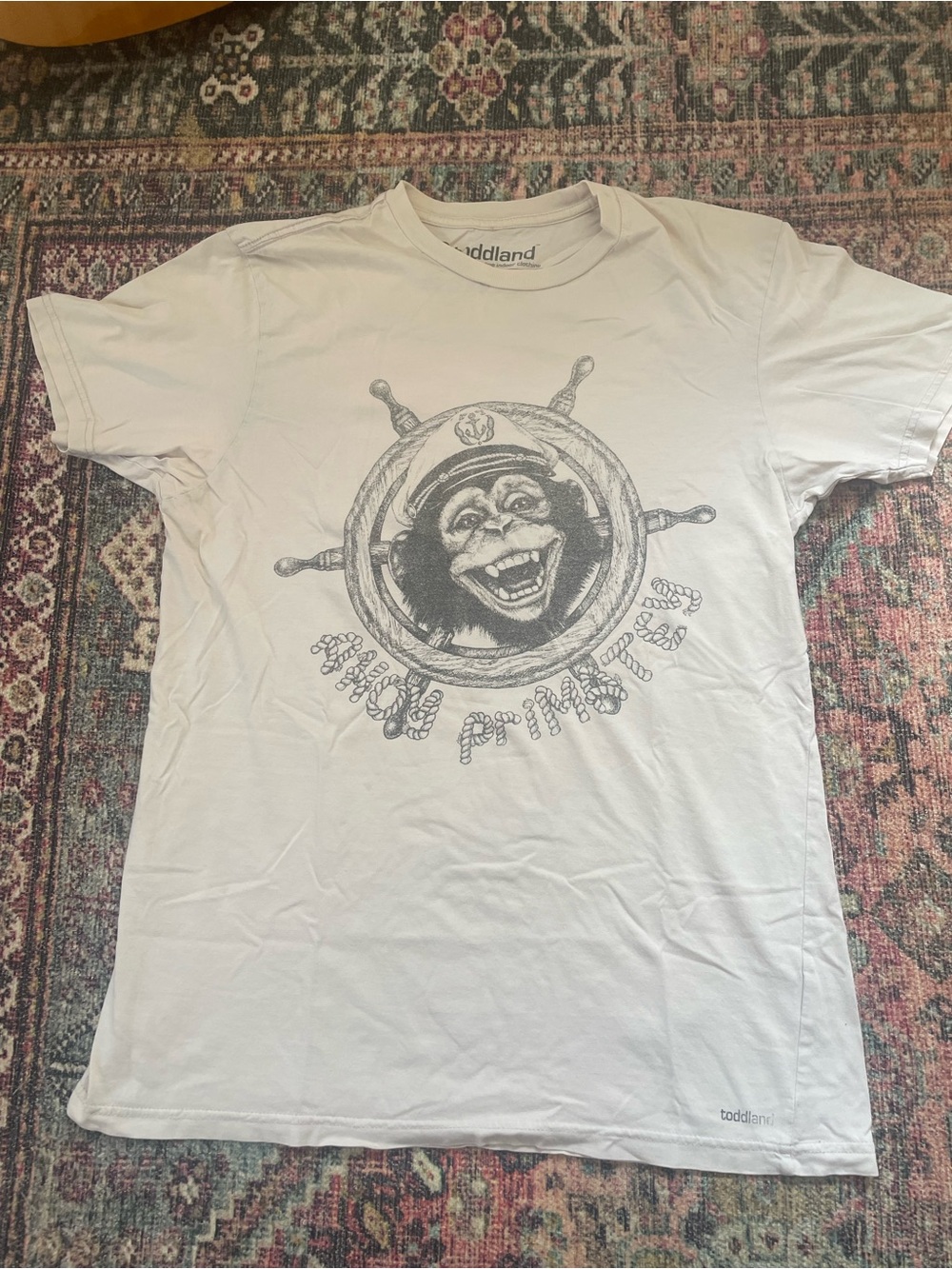 Toddland "Ahoy Primatey" Pirate Monkey Graphic Tee - Size M
